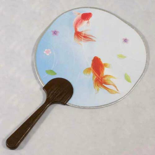 草花　うちわカード　金魚・水色【メール便対応商品】 季節の便り 夏 涼しい 暑中見舞い 残暑見...