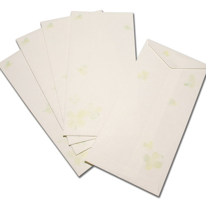 封筒 花柄 「和紙 ちぎりえ グリーン」CE250-64 レター 手紙 メッセージカード お年玉袋 お祝い袋 金封 上品 おしゃれ かわいい シンプル お礼状 ...