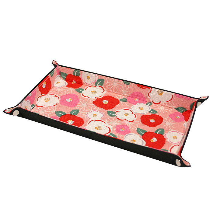 小物入トレー 「花柄 ピンク」トレー トレイ 小物入れ 小物置き コイントレー ペントレー アクセサリートレー 鍵置き 玄関 デスク 整理 定位置 かわいい おしゃれ 京都 和雑貨 和風 日本製 プレゼント ギフト お土産