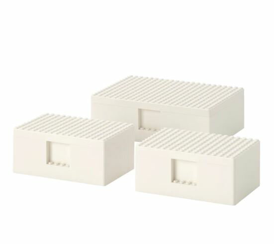 ビッグレク レゴ ボックス ふた付き 3点セット 【IKEA （イケア）】 804.534.03 (BYGGLEK)
