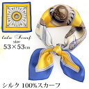 シルクスカーフ 無地 白 シルク100% スカーフ 53×53cm 正方形 スカーフ レディース ストール 花柄 馬 馬車 柄 スカーフ 春 夏 秋 日よけ 日...