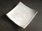 【加藤仁志】平皿 角皿S スクエア 取皿 12cm 手作り 手引き 作家 粉引き 陶器