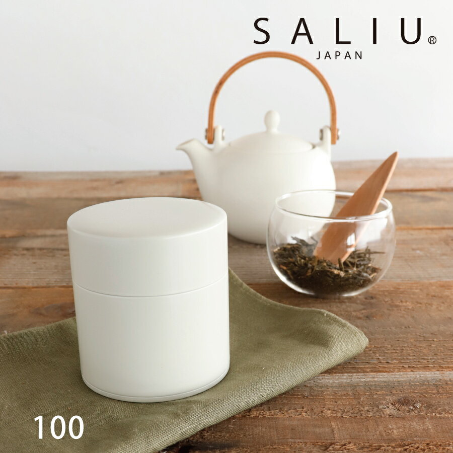 【SALIU】茶缶100　240ml 江東堂高橋製作所　オフホワイト キャニスター 保存容器 ブリキ 日本製 LOLO