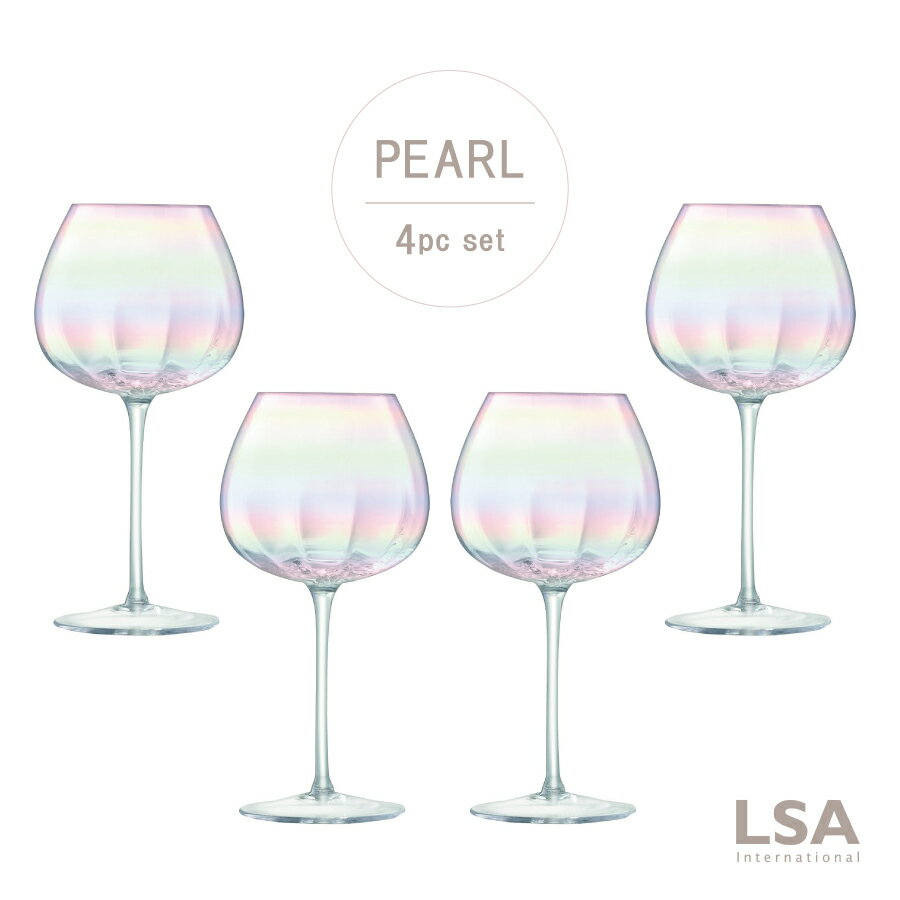 yLSAzPEARL COX@460ml 4Zbg@KX@ Pearl Red Wine Glass x 4 Mother of Pearl  nhCh |[h