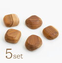 【TEAK WOOD】マグネット 石ころ M 5個セット 磁石 チーク材