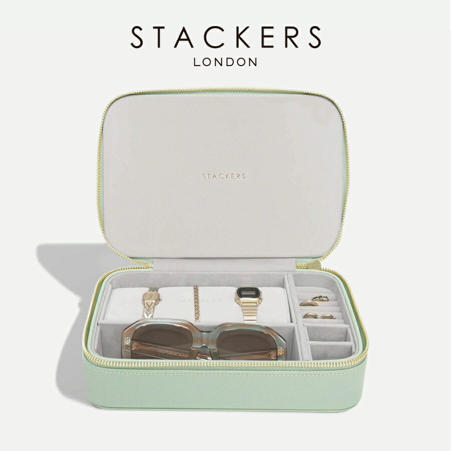 【STACKERS】トラベル ジュエリー＆アクセサリーボックス セージグリーン Sage Green Travel Jewellery Accesary Box スタッカーズ ロンドン