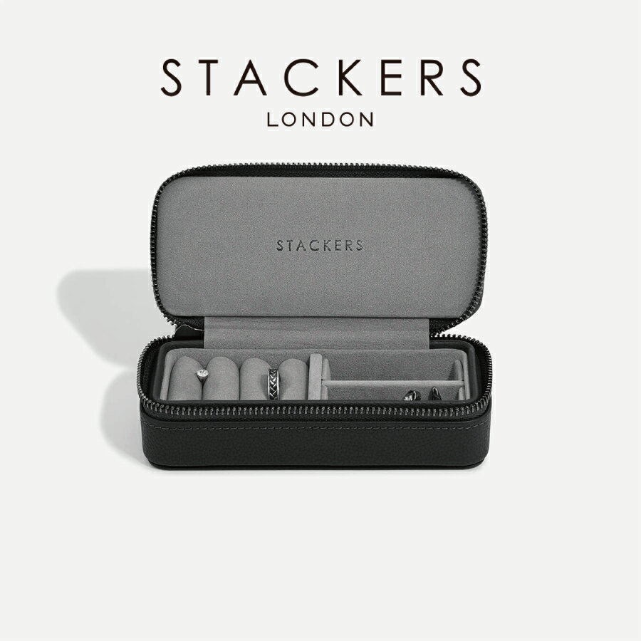【STACKERS】トラベル ジュエリーボックス M メンズ Men 039 s ブラック ペブル Black Pebble スタッカーズ
