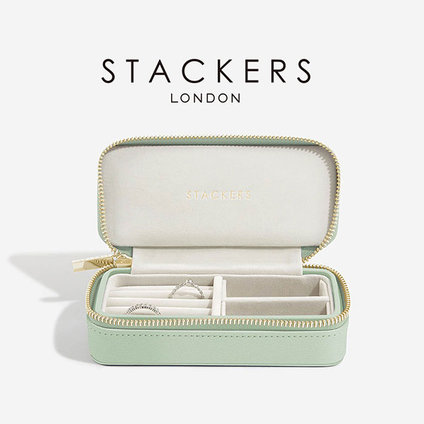 【STACKERS】トラベル ジュエリーボックス M セージ グリーン Sage Green 緑 英国 スタッカーズ ジュエリーケース アクセサリーケース イギリス ロンドン /ジュエリーボックス トラベル/ジュエリー アクセサリー ケース 収納