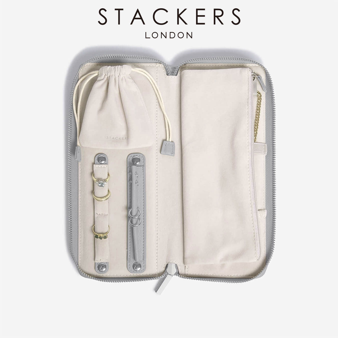 【STACKERS】ジュエリーロール ペブルグレー Pebble Grey Jewellery Roll グレー グレイ スタッカーズ ジュエリーケース