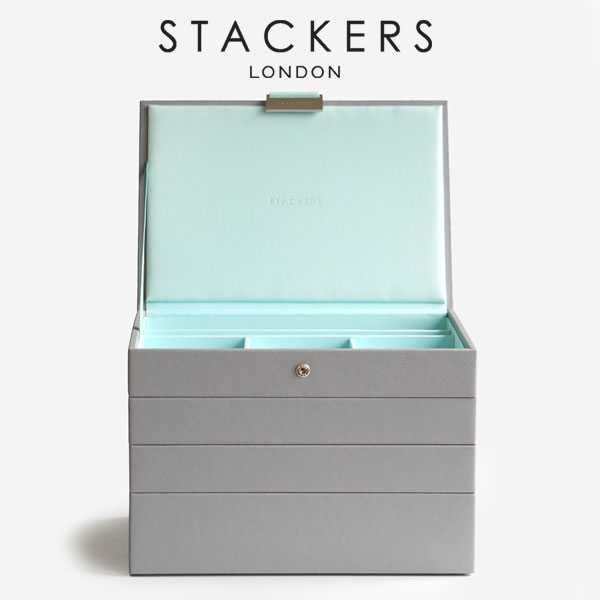 【STACKERS】ジュエリーボックス 選べる4個セット グレー ミント　クラシックサイズ