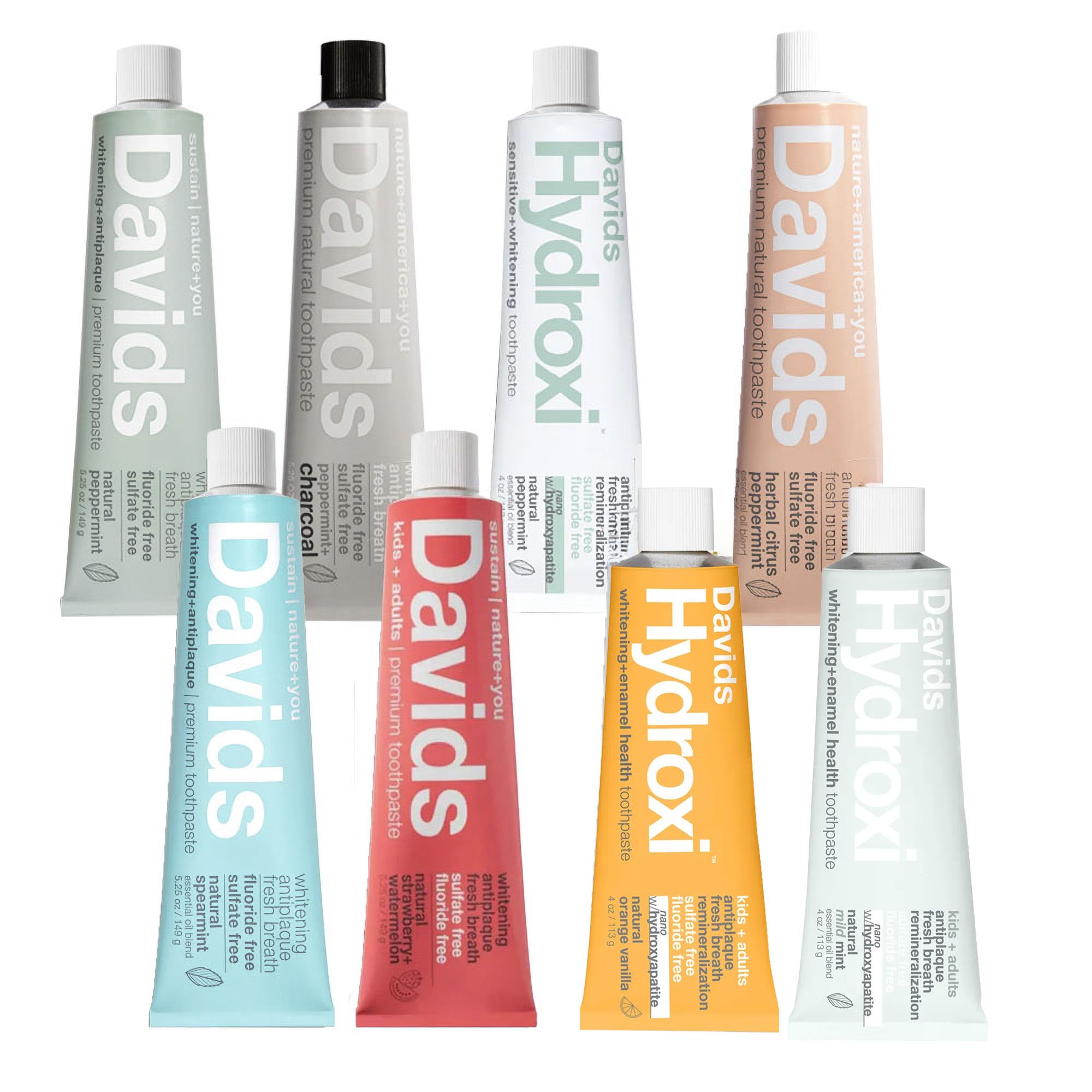 Davids ホワイトニングトゥースペースト｜天然由来 ホワイトニング歯磨き粉 オーラルケア 歯垢除去 口臭ケア 選べる8種類