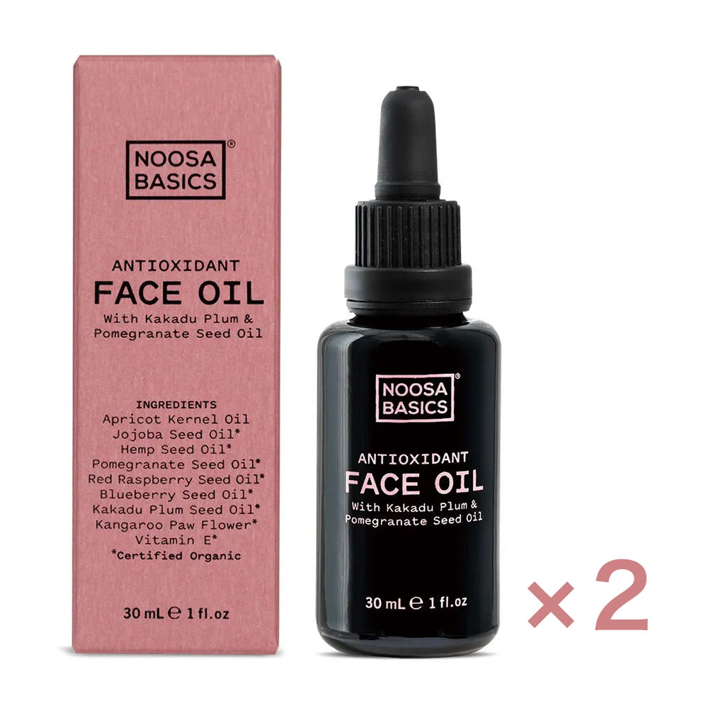 Noosa Basics フェイスオイル 30mL ×2個セット ヴィーガン 美容液 美容オイル オーガニック スーパーフルーツシードオイル配合 保湿 エイジングケア フェイスケア ローズヒップ ザクロ カカドゥプラム ホホバオイル ヘンプオイル ナチュラルコスメ
