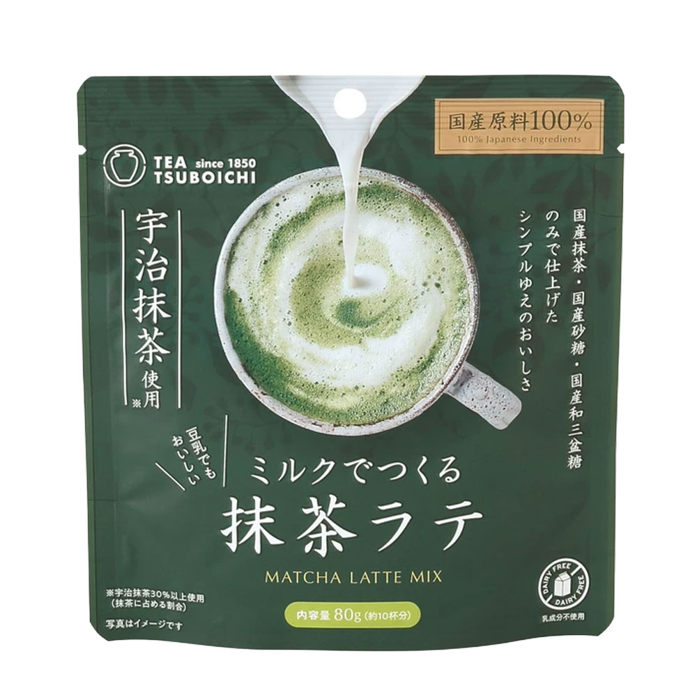 Rakuten - 粉末 抹茶ラテ【無添加】ミルクでつくる抹茶ラテ 80g｜つぼ市製茶本舗国産砂糖 和三盆使用 豆乳OK 豆乳ラテ アーモンドミルク対応 乳成分不使用 おうちカフェ 簡単ラテ ナチュラル食品 抹茶ドリンク ティーラテ ギフト
