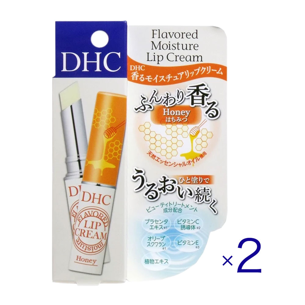 Stick Type - 【2個セット】DHC 香る モイスチュアリップクリーム はちみつ 1.5g 保湿 リップクリーム はちみつフレーバー 唇ケア 乾燥対策 荒れ防止 うるおいリップ ツヤ唇 天然成分配合 無着色 パラベンフリー エッセンシャルオイル リップケア DHCリップ 保湿ケア