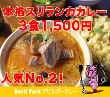 辛さ選べるデビルポークカレー3食セットLalaカレー本格スリランカカレー完全手作りスープカレー化学調味料不使用20%増量楽天総合ランキング3位受賞累計50万食突破