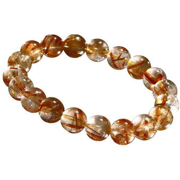 【25日限定25%OFFクーポン!】天然ルチルブレスレット(10mm珠) Mサイズ【送料無料】【北海道沖縄離島配送不可】