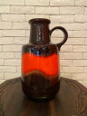 ★【全国送料無料】特大 ビンテージ 西ドイツ ファットラヴァ FATLAVA 花器 壺 花瓶 陶磁器 アート スターバースト アトミックデザイン1960年代 b...