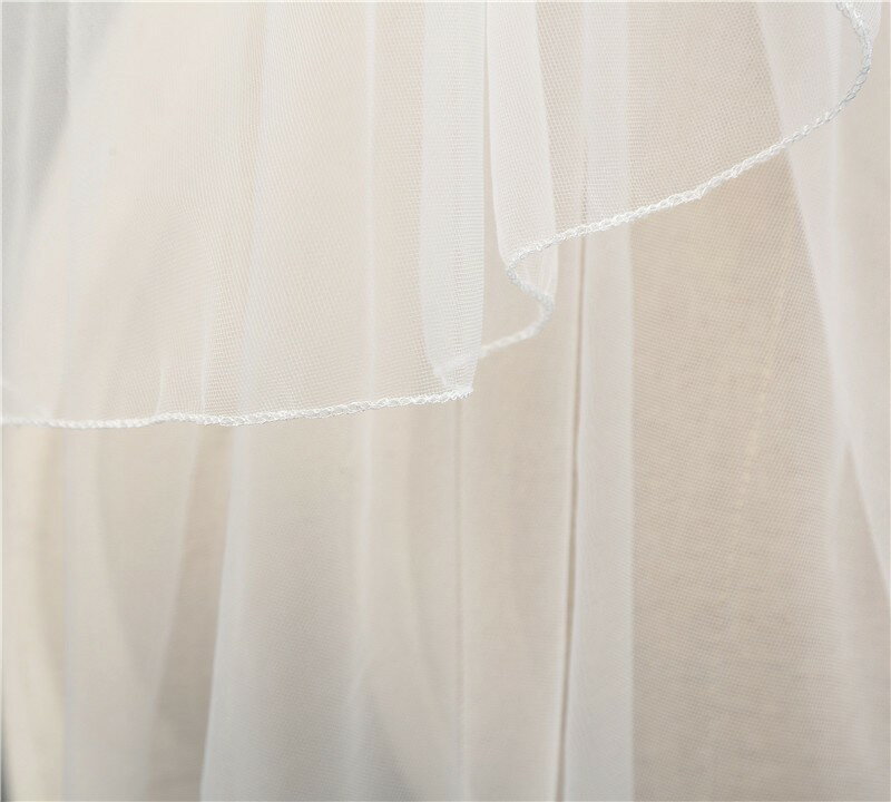 ウェディングベールウエディング結婚式花嫁ウェディングドレスヴェールパーティー2層エッジメタルコーム付き結婚式用教会挙式披露宴