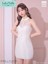 ROBE de FLEURS キャバドレス ミニ XS~Mサイズ 襟付き ワンピース スパンコール ノースリーブ レディース ローブドフルール キャバ ドレス セクシー 送料無料 ミニドレス キャバ嬢 キャバクラ 結婚式 ホルターネック シンプル 谷間 ラウンジ 二次会 fm3428