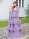 【盛りブラ付き】クチュールアン couturean ロング キャバ ドレス ノースリーブ チュール フラワー 刺繍 リボン フリル フレア バースデー 誕生日 送料無料 ゴージャス ワンピース ANDY アンディ キャバ嬢 キャバクラ ブランド 結婚式 パーティー aocwd021