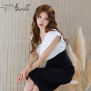Anella アネラ 韓国 ドレス キャバドレス バイカラー ノースリーブ ワンピース 膝丈 S~Lサイズ ミディ丈 タイト 送料無料 大きいサイズ ハイウエスト パーティー 結婚式 キャバクラ レディース セクシー 可愛い 上品 キャバ スリット カジュアル 白 Tika