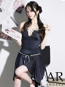 【盛りブラ付き】エンジェルアール Angel-R キャバドレス キャミソール バストリボン サテンアシンメトリー セパレート フレア ミニドレス プリーツ バストカット 谷間魅せ XS~Mサイズ 送料無料 angelr キャバクラ ラウンジ キャバ嬢 結婚式 ar25324