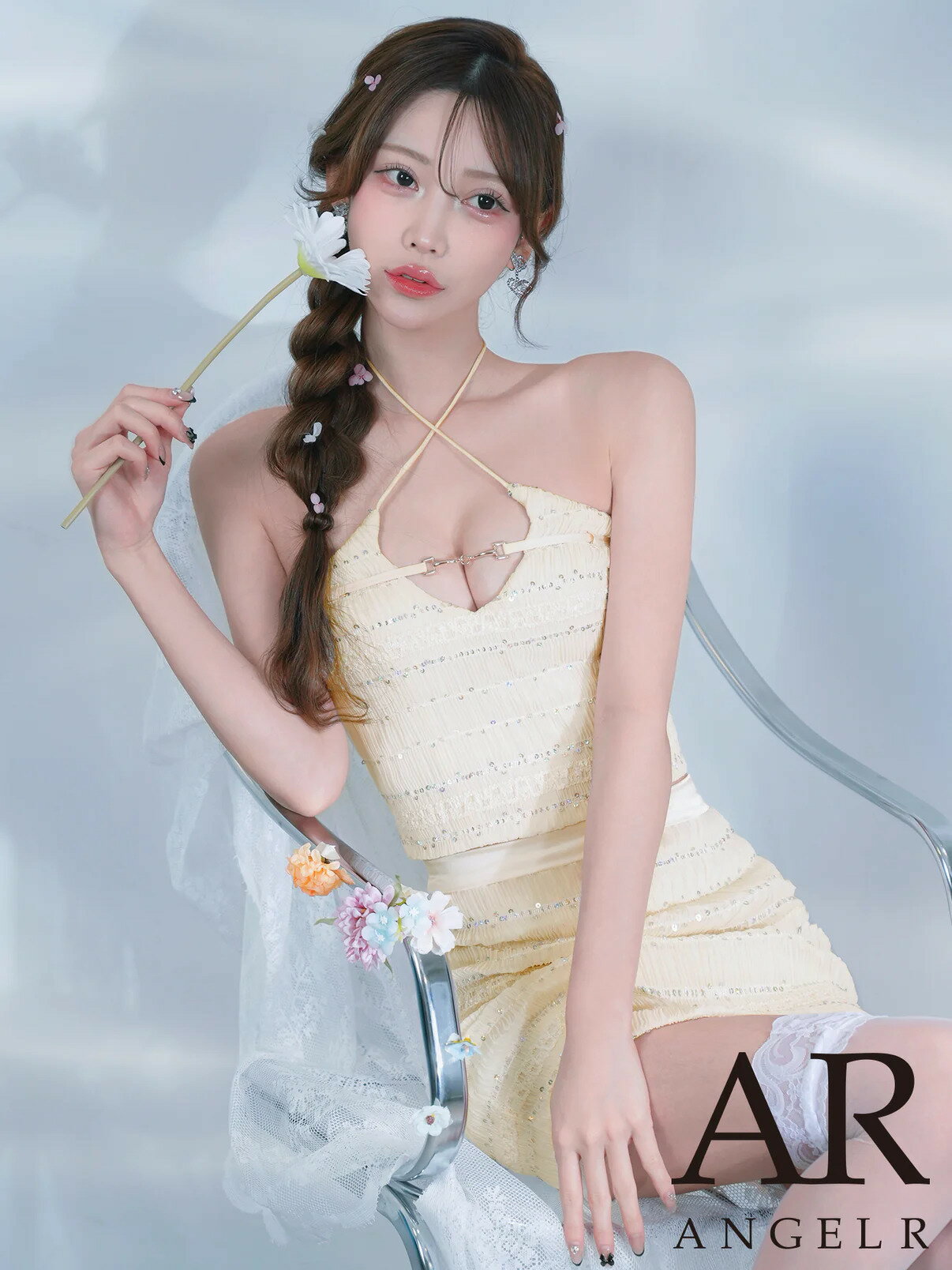 Rakuten - 【P10倍★】【予約5月中旬】エンジェルアール AngelR キャバドレス ミニ タイト セットアップ XS〜Mサイズ ミニドレス ホルターネック キャバ ドレス 谷間 見せ チョーカー クロスネック スパンコール キャバクラ キャバ嬢 大人 レディース angelr ar26824 送料無料