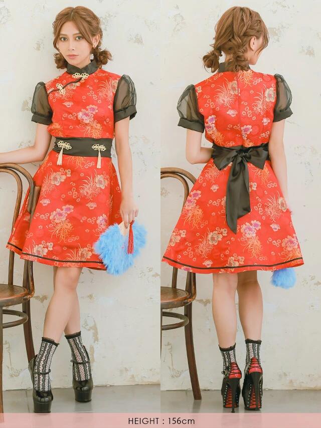 ハロウィンコスプレ チャイナ ワンピース チャイナ服 フレア 衣装 仮装 チャイナドレス ミニドレス セクシー 激安 エロ 赤 キャバ 大人 半袖 レディース ドレス コスチューム ハロウィン コスプレ 2023 大人 可愛い コスプレ衣装 lalatulle-10010376 LaLaTulle【ララチュール】 サンプル画像2