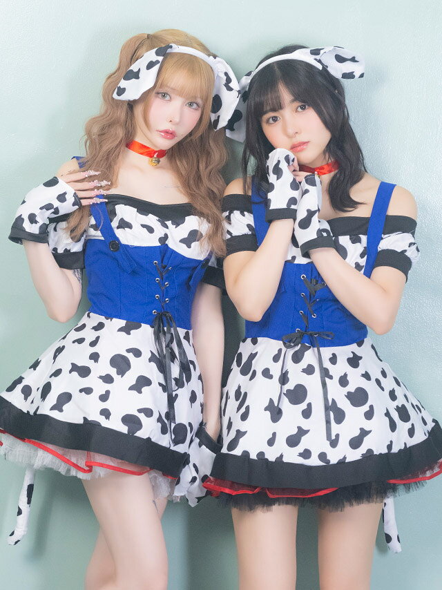 【即日発送】ハロウィン コスプレ アニメ アニマル ダルメシアン コスプレ衣装 ハロウィンコスプレ 6点セット ワンピース カチューシャ チョーカー しっぽ Mサイズ コスチューム アニマルコスプレ衣装 衣装 仮装 動物 アニメ キャラクター 犬 体型カバー 露出少なめ 2025 lalatulle-10007718 LaLaTulle【ララチュール】 サンプル画像2
