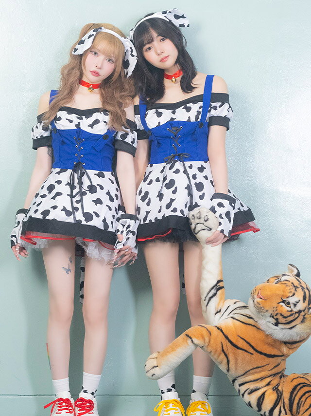 【即日発送】ハロウィン コスプレ アニメ アニマル ダルメシアン コスプレ衣装 ハロウィンコスプレ 6点セット ワンピース カチューシャ チョーカー しっぽ Mサイズ コスチューム アニマルコスプレ衣装 衣装 仮装 動物 アニメ キャラクター 犬 体型カバー 露出少なめ 2025 lalatulle-10007718 LaLaTulle【ララチュール】 サンプル画像3