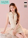 【盛りブラ付き】【予約7月中旬】キャバドレス DEA by ROBE de FLEURS 襟付き ミニ フレア ワンピース XS~Mサイズ レディース ディア バイ ローブドフルール ノースリーブ キャバ ドレス 送料無料 キャバ嬢 キャバクラ ミニドレス セクシー シンプル フロントジップ de3259