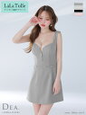 【予約7月下旬】キャバドレス DEA by ROBE de FLEURS ミニ フレア ワンピース XS~Mサイズ レディース ツイル 結婚式 キャバ ドレス 送料無料 キャバ嬢 キャバクラ セクシー 谷間 見せ フロントジップ 黒 ノースリーブ ディア バイ ローブドフルール de4211