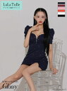ROBE de FLEURS Glossy キャバドレス ミニ タイト XS~Lサイズ 袖あり パフスリーブ フロントファスナー ローブドフルール グロッシー キャバ ドレス ミニドレス 送料無料 セクシー キャバ嬢 キャバクラ シンプル スリット 半袖 可愛い レディース gl3154