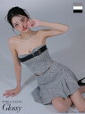 ROBE de FLEURS Glossy キャバドレス 肩紐取り外し可能 ミニ フレア セットアップ プリーツスカート XS~Mサイズ ベアトップ ローブドフルール グロッシー レディース 送料無料 セクシー キャバ嬢 キャバクラ ミニドレス キャバ ドレス ノースリーブ gl3393