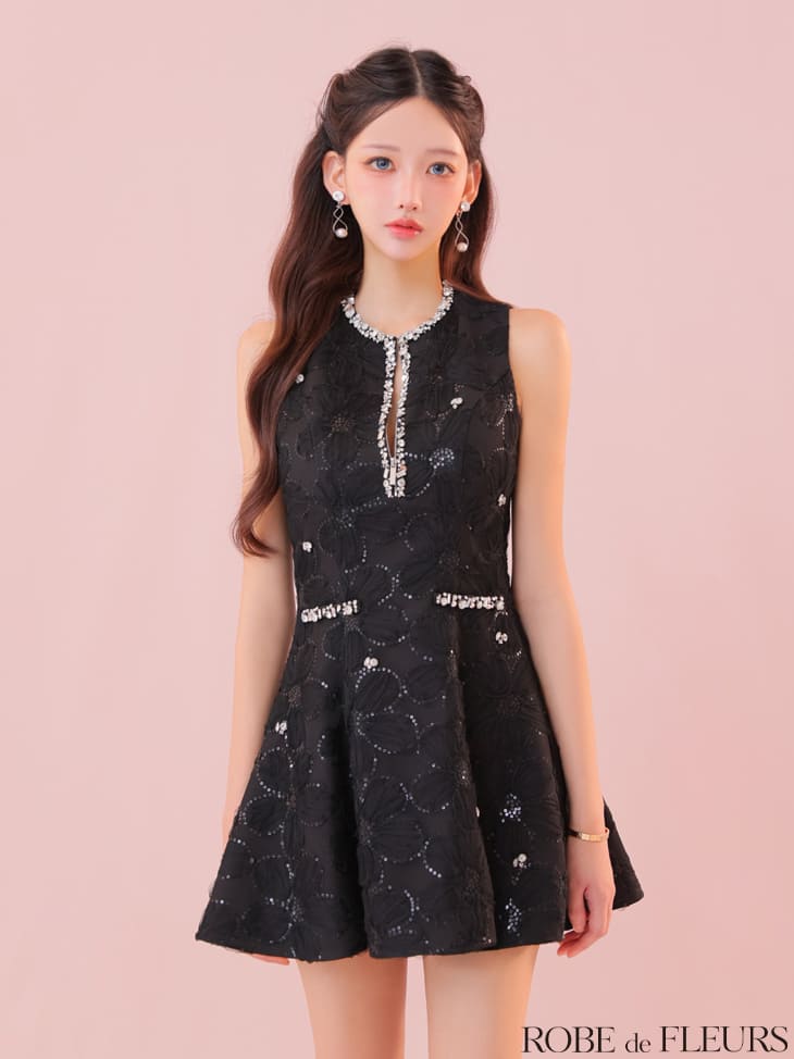 【シリコンブラ付】【予約9月上旬】ROBE de FLEURS キャバドレス ミニ ローブドフ...