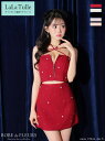 ROBE de FLEURS キャバドレス 2way ハート ミニ サテン リボン ジップデザイン セットアップ XS~Mサイズ レディース ローブドフルール キャバ ドレス セクシー 送料無料 ミニドレス キャバ嬢 キャバクラ ノースリーブ 可愛い ホルターネック 上品 fm3586