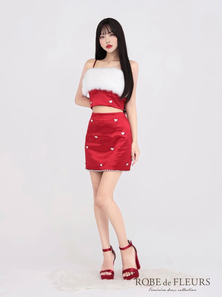 【シリコンブラ付】【即日発送】ROBE de FLEURS キャバドレス 2way ハート ビジュ...