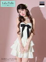ROBE de FLEURS キャバドレス ミニ丈 ビッグリボン ティアードスカート セットアップ ドット柄 スタッズ XS~Mサイズ レディース ローブドフルール キャバ ドレス セクシー 送料無料 ミニドレス キャバ嬢 キャバクラ フレア 可愛い ノースリーブ 白 fm3769