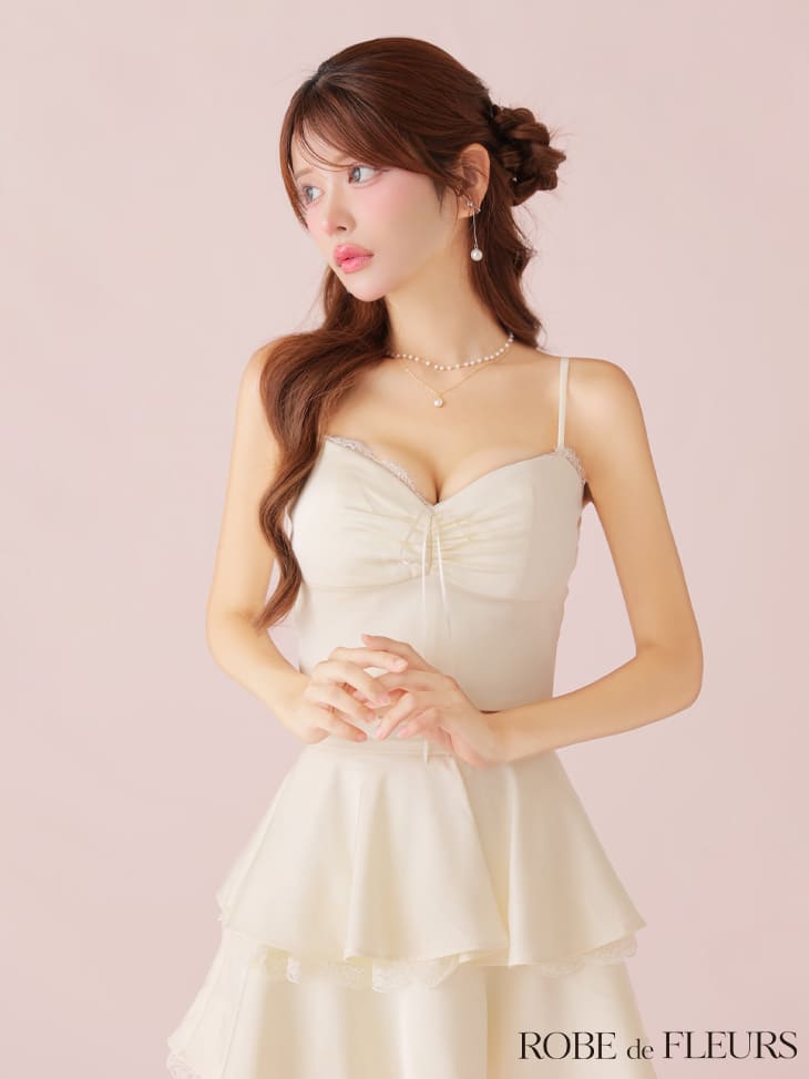 【予約6月下旬】ROBE de FLEURS ローブドフルール キャバドレス ティアードスカー...