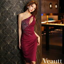 ヴュート Veautt タイト 膝丈 XS~Mサイズ ワンショルダー ジップ スリット ワンピース キャバ ドレス 送料無料 キャバドレス キャバクラ キャバ嬢 結婚式 エンジェルアール AngelR セクシー レディース シンプル 結婚式 ビジュー ノースリーブ 白 vt022416