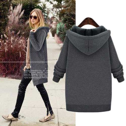 ＼元旦1/1からSALE／30-10%オフ 大きいサイズ レディース パーカー コート アウター ジップアップ 裏起毛/LL 3L 4L 5L 13号 15号 17号 19号/ グレー/ぽちゃかわ マタニティ 羽織 保温 冷え取り フード付きカーディガン ttt- 3