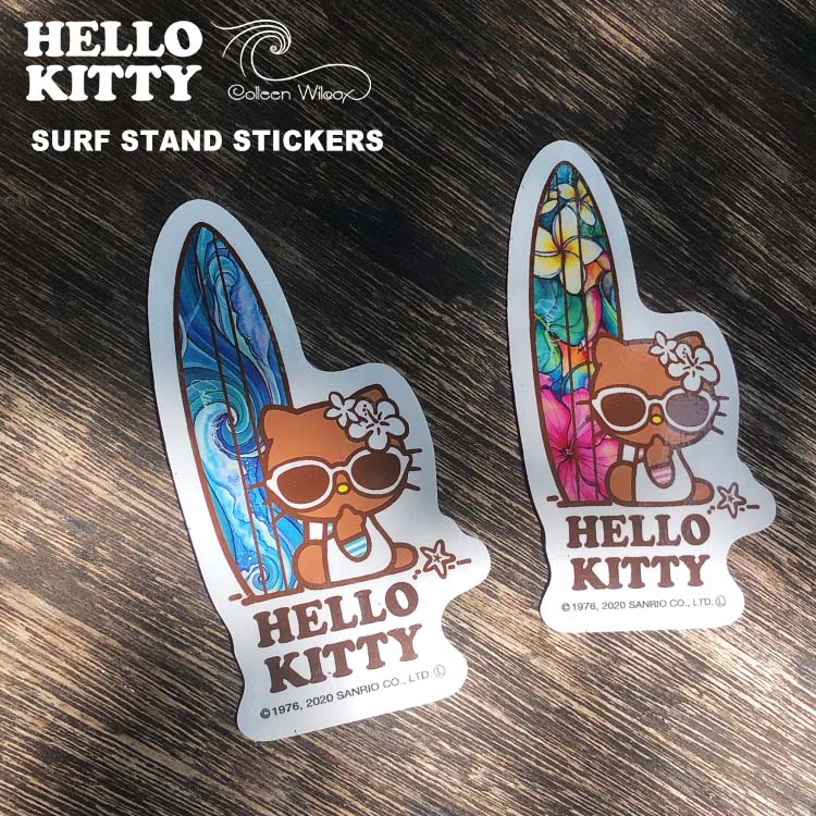 【公式】HELLO KITTY×Colleen Wilcox SURFスタンドステッカー ハローキティ ハロー キティ コリーンウィルコックス ラレイア ギフト プレゼント 母の日 バレンタイン ハワイ ハワイアン コラボ【耐水・屋外使用OK】【メール便対応】