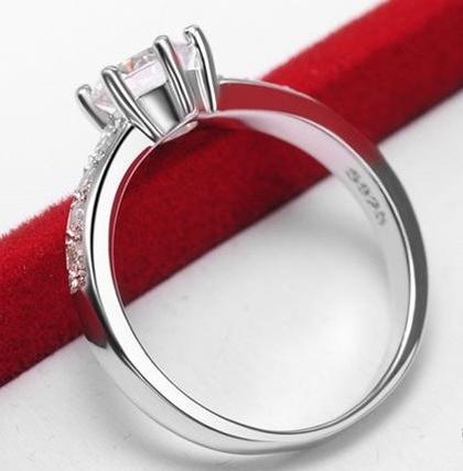 Rakuten - 【閉店SALE・7月中旬まで】結婚指輪 結婚記念日プレゼント diamond輝きリング 婚約指輪 S925 Pt18K3度コーティング Silver プラチナ仕上指輪 シルバーリング 誕生日プレゼント シルバーリング