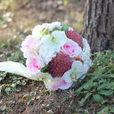 【送料無料】ブーケ 花嫁ブーケ 造花 ウェディングブーケ ブライダルブーケ パーティーブーケ 結婚式ブーケ 高級バラブーケ 2色選べます プロポーズにも素敵なブ...