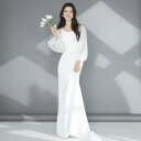 【送料無料】ウェディングドレス 二次会 パーティードレス 花嫁ドレス 結婚式ドレス 可愛いウェディングドレス 御姫様ドレス Aラインドレス 撮影 コンサート 発表会 長袖 高級レースドレス ワンピース ウェディングドレス 背中ファスナーデザイン