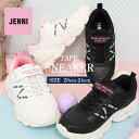 JENNI ジェニー スニーカー 面ファスナー テープ 厚底 ジュニア 小学生 中学生 新作 スポーツ 軽量 レディース 小さいサイズ 女の子 ガーリー ティーンズ キッズ シューズ 靴 かわいい 脚長 おしゃれ 黒 白 ブラック ホワイト 【送料無料 】 ※沖縄 離島除く