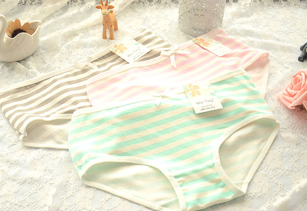 ショーツ 福袋 レディース 綿 混 3枚セット メール便【送料無料】コットン 混 ボーダー 下着 ランジェリー シンプル セールM リボン ショーツ セット フ...