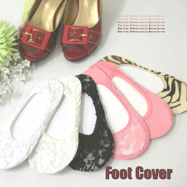 フットカバー レディース レース 花柄 フラワー 【5足まとめて メール便 送料無料】 size:23-25cm/22-25cm※ セール ☆ 脱げない 脱げに...