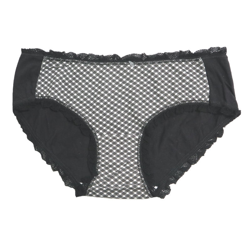 ショーツ レディース 単品 綿 混 コットン【メール便 送料無料】カジュアル 下着 ランジェリー シンプル セールM ブラック 黒 白 チェック 格子 縦横スト...