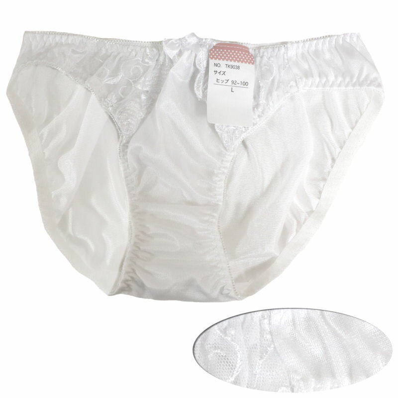 ショーツ レディース レース 花柄 刺繍 フラワー メール便 シフォン 下着 ランジェリー シンプル フルバック レギュラー スタンダード セール サイズL ホワイト 白 フェミニン プチゴージャス インナー ランジェリー 女性用 ショーツ 単品 ポイント j158l